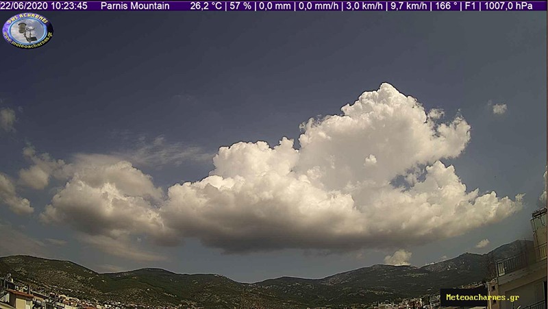 Meteoacharnes: Δεν αποκλείεται για σήμερα το ενδεχόμενο χαλαζόπτωσης. Η πρόγνωση για Αχαρνές, Ίλιον & Φυλή