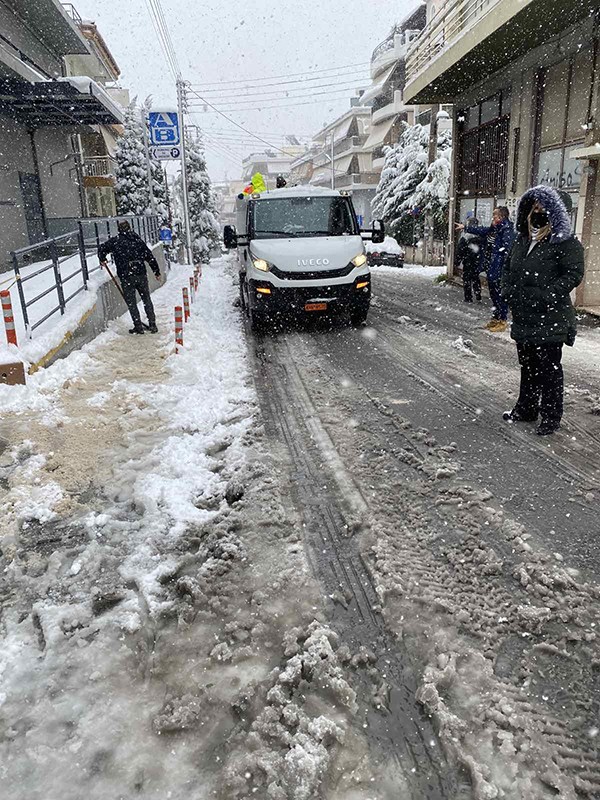 χιόνι, συνεργεία, κακοκαιρία, Δήμος Ιλίου,