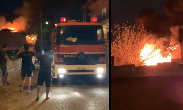 Καταστράφηκε ολοσχερώς μονοκατοικία από πυρκαγιά στις Αχαρνές