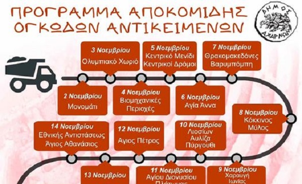 Το νέο πρόγραμμα αποκομιδής ογκωδών από τον Δήμο Αχαρνών