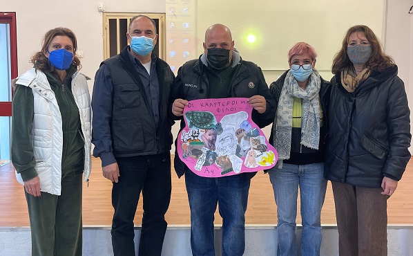 Ομιλία στο 4ο Γυμνάσιο Αχαρνών για τα ζώα συντροφιάς από το τμήμα Αγροτικής Παραγωγής και Τουριστικής Ανάπτυξης του δήμου