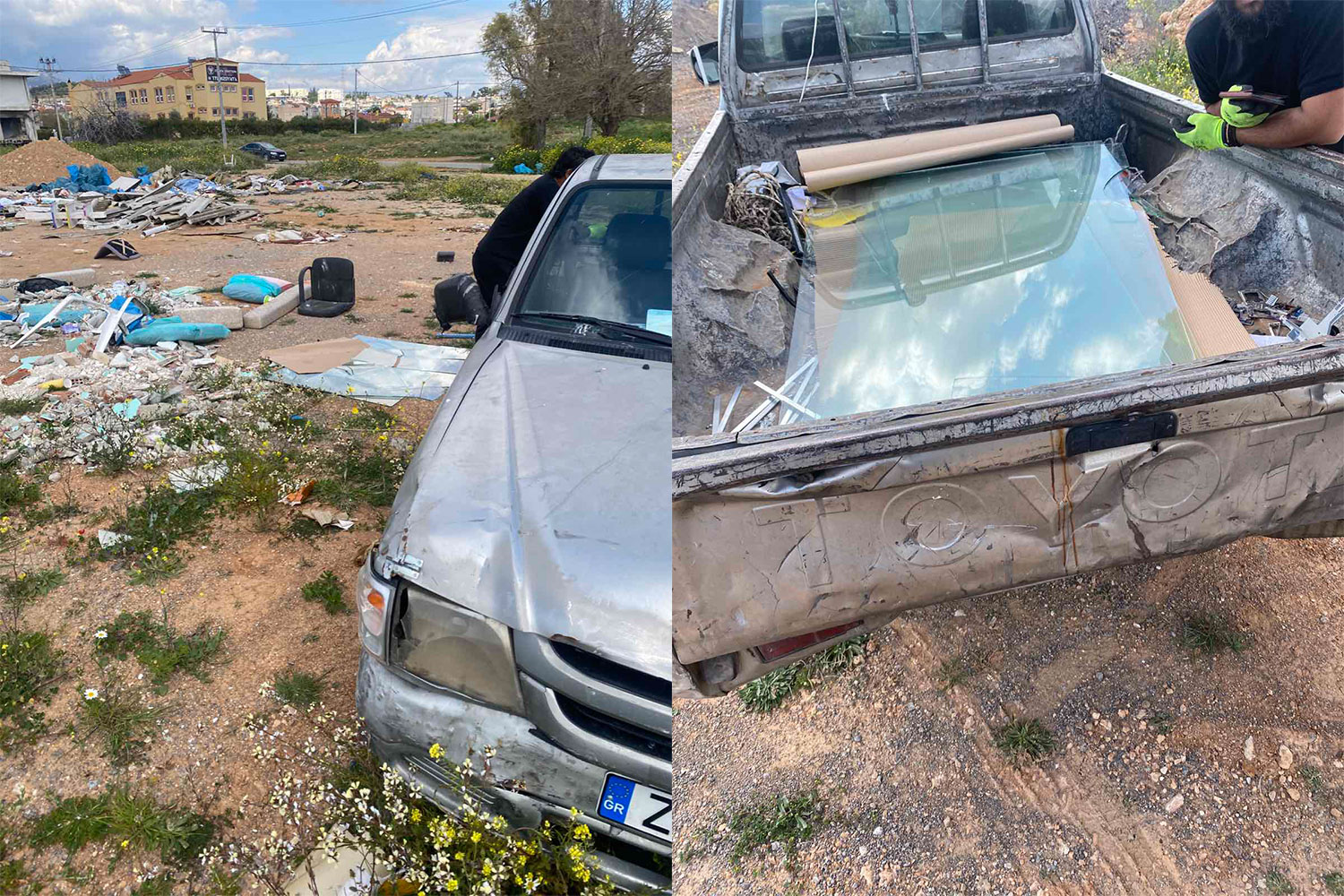 Στα “πράσα” έπιασαν αστυνομικοί δύο άτομα που έριχναν παράνομα ογκώδη αντικείμενα το Πάρκο Πόλης Άνω Λιοσίων