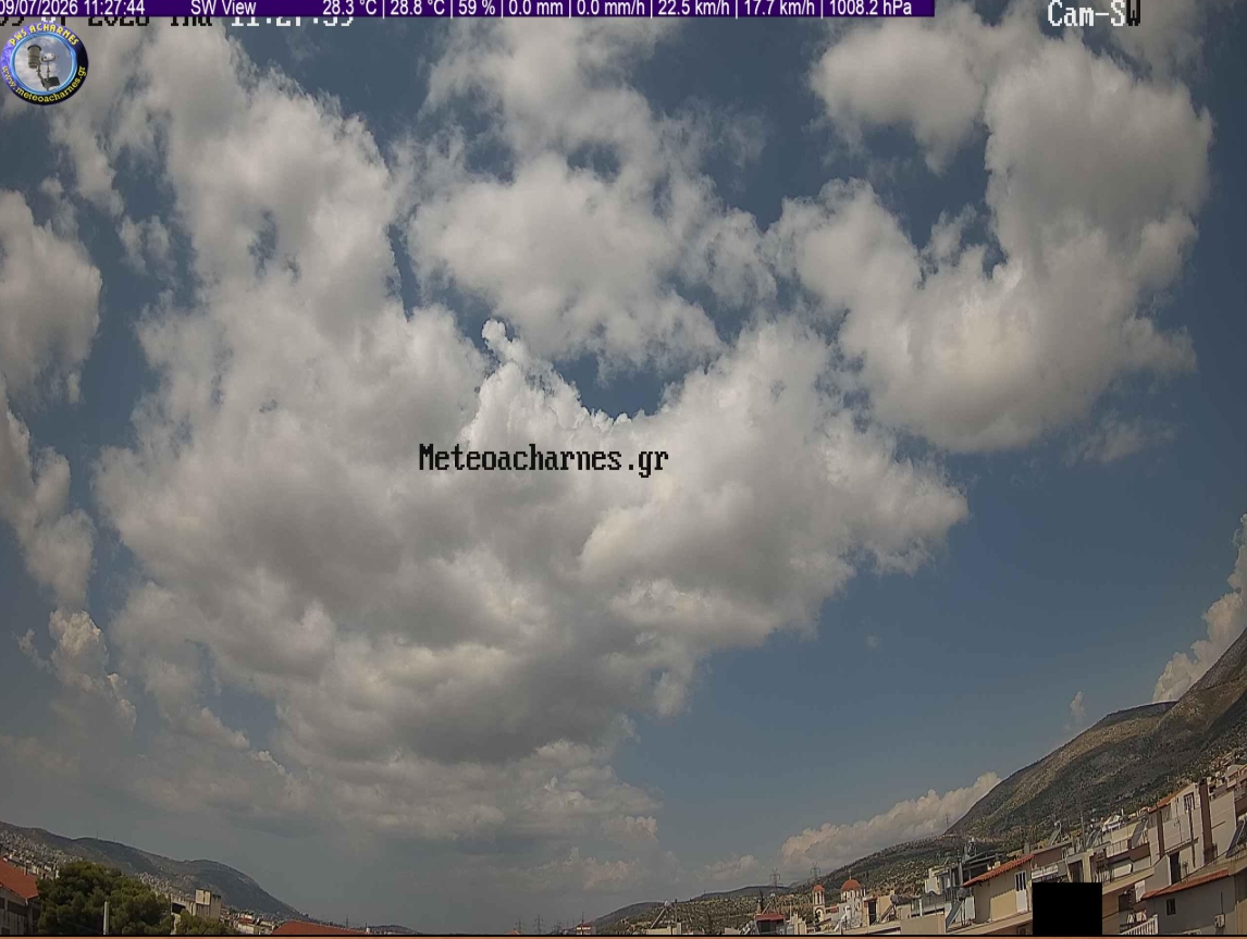 Meteoacharnes: Σκαμπανεβάσματα στη θερμοκρασία με πιο ανεβασμένες θερμοκρασίες αργότερα. Αστάθεια σήμερα. Η πρόγνωση για Αχαρνές, Ίλιον & Φυλή