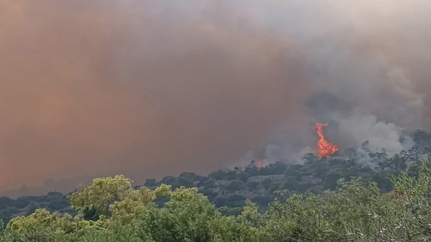 Μάχη με τις φλόγες στο Ποικίλο Όρος. Επιχειρούν 7 αεροσκάφη και ελικόπτερα – Ποιοι δρόμοι είναι κλειστοί